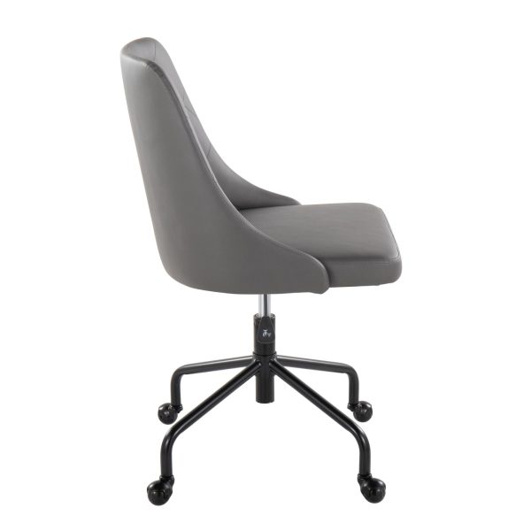 Marche Grey Faux Leather Contemporary Adjustable Office Chair 3