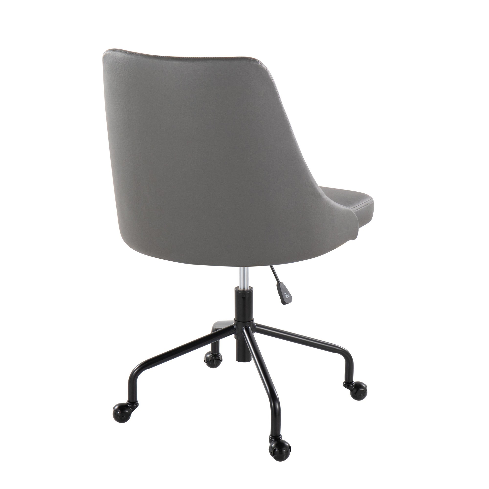 Marche Grey Faux Leather Contemporary Adjustable Office Chair 6 Marche Grey Faux Leather Contemporary Adjustable Office Chair - Image 6