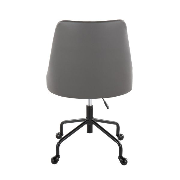 Marche Grey Faux Leather Contemporary Adjustable Office Chair 7