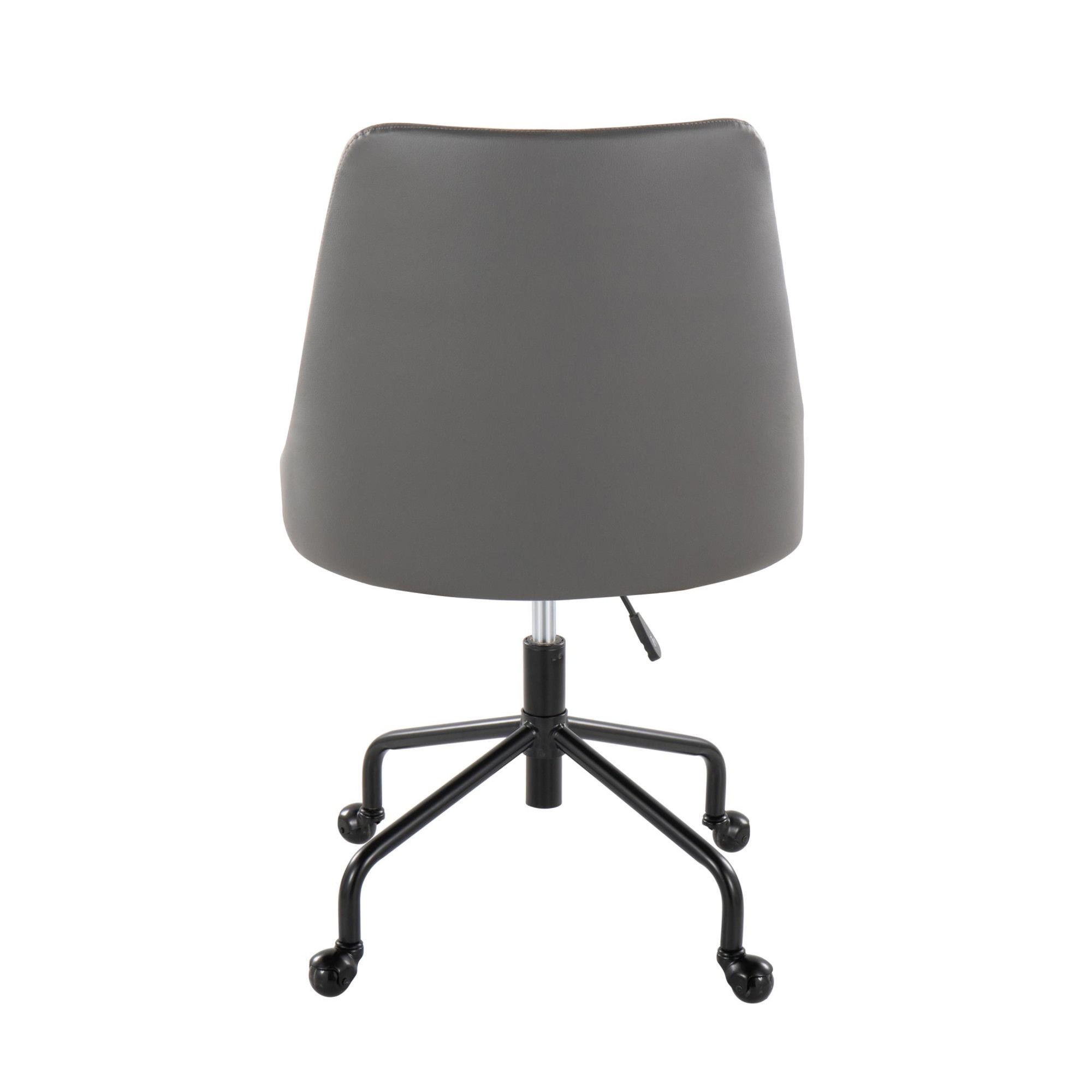 Marche Grey Faux Leather Contemporary Adjustable Office Chair 9 Marche Grey Faux Leather Contemporary Adjustable Office Chair - Image 9