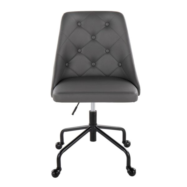 Marche Grey Faux Leather Contemporary Adjustable Office Chair 9