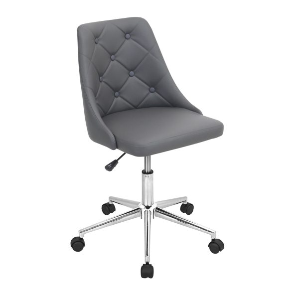 Marche Grey Faux Leather Contemporary Swivel Office Chair 2