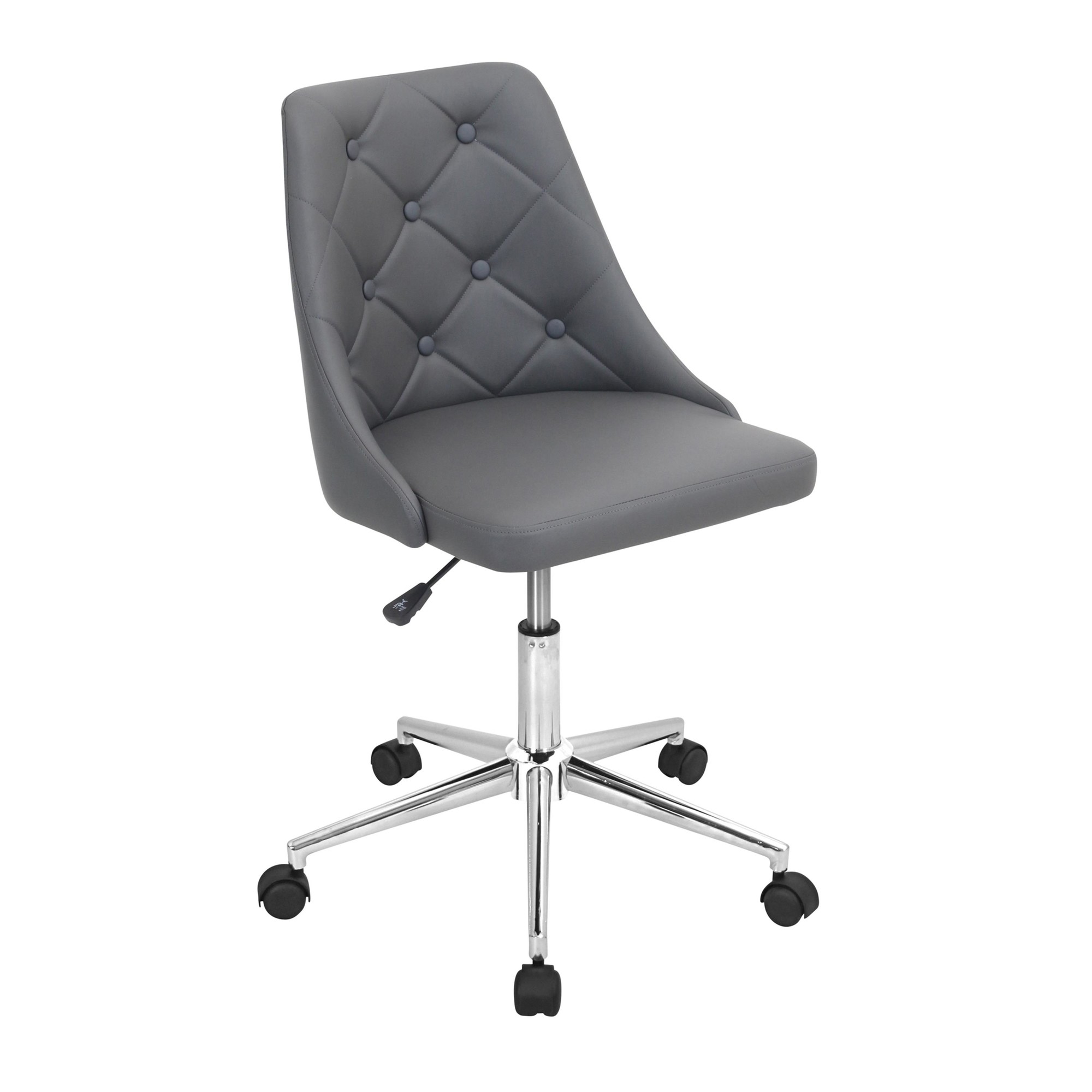 Marche Grey Faux Leather Contemporary Swivel Office Chair 3 Marche Grey Faux Leather Contemporary Swivel Office Chair - Image 3