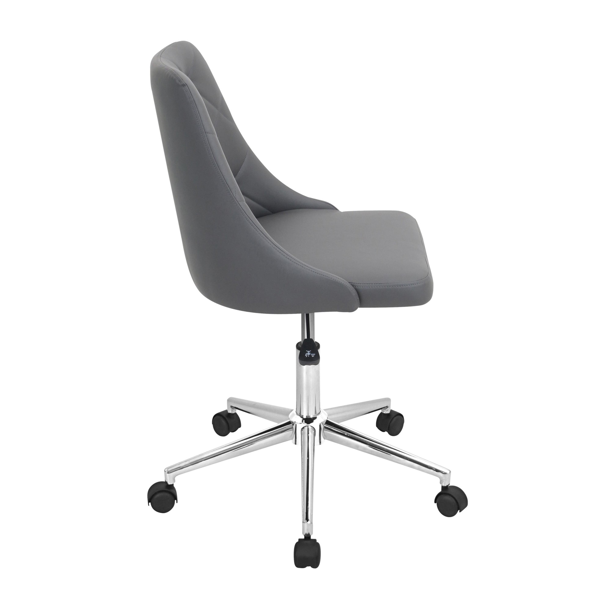 Marche Grey Faux Leather Contemporary Swivel Office Chair 4 Marche Grey Faux Leather Contemporary Swivel Office Chair - Image 4