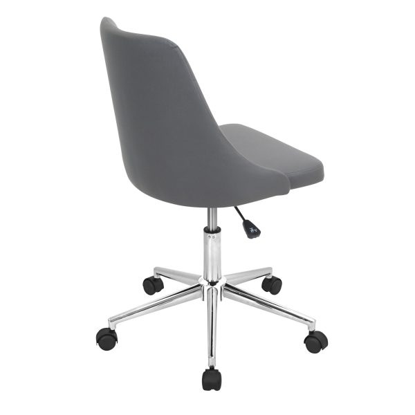Marche Grey Faux Leather Contemporary Swivel Office Chair 4