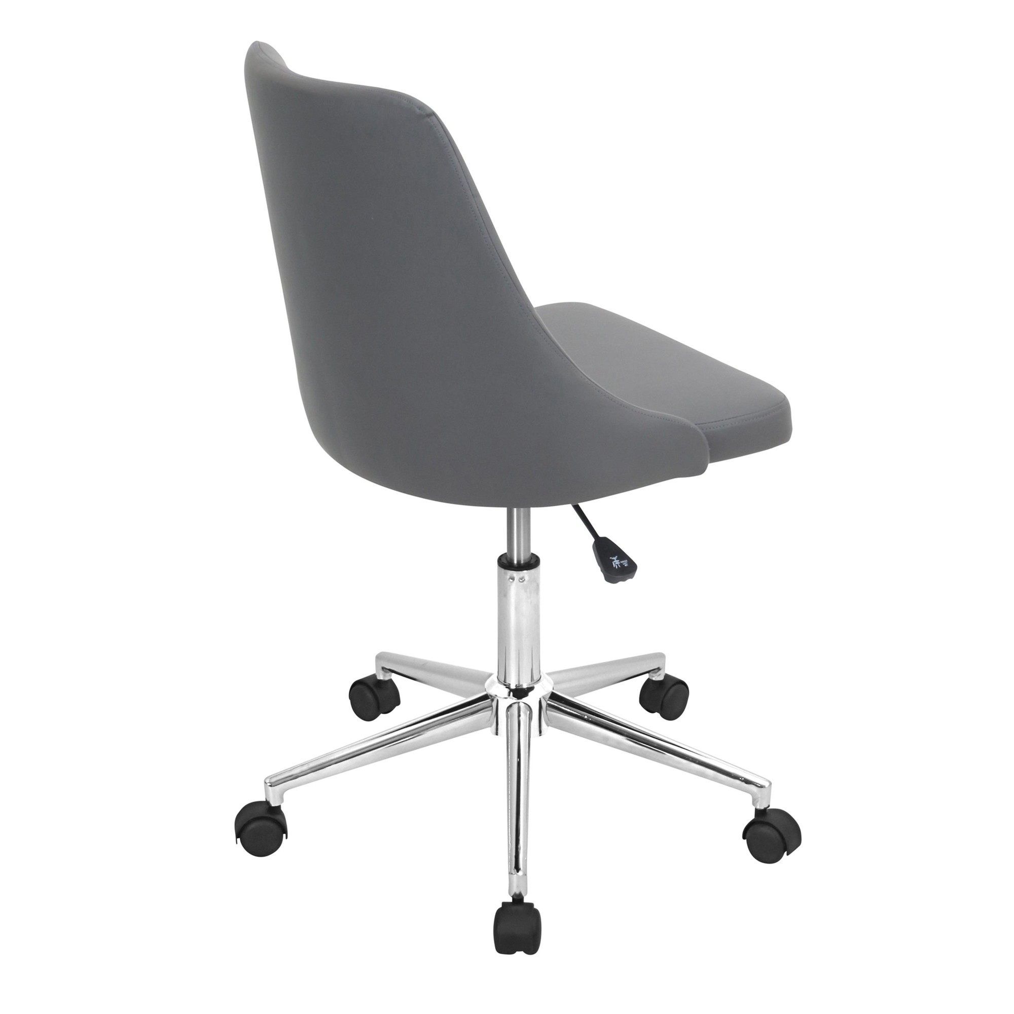 Marche Grey Faux Leather Contemporary Swivel Office Chair 5 Marche Grey Faux Leather Contemporary Swivel Office Chair - Image 5
