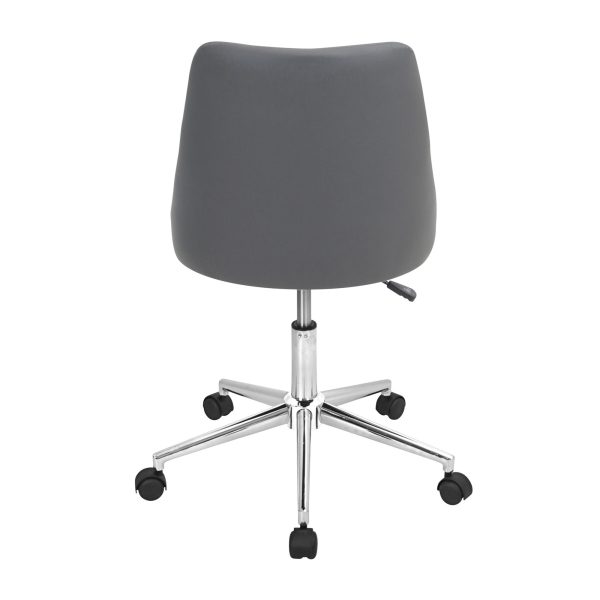 Marche Grey Faux Leather Contemporary Swivel Office Chair 5