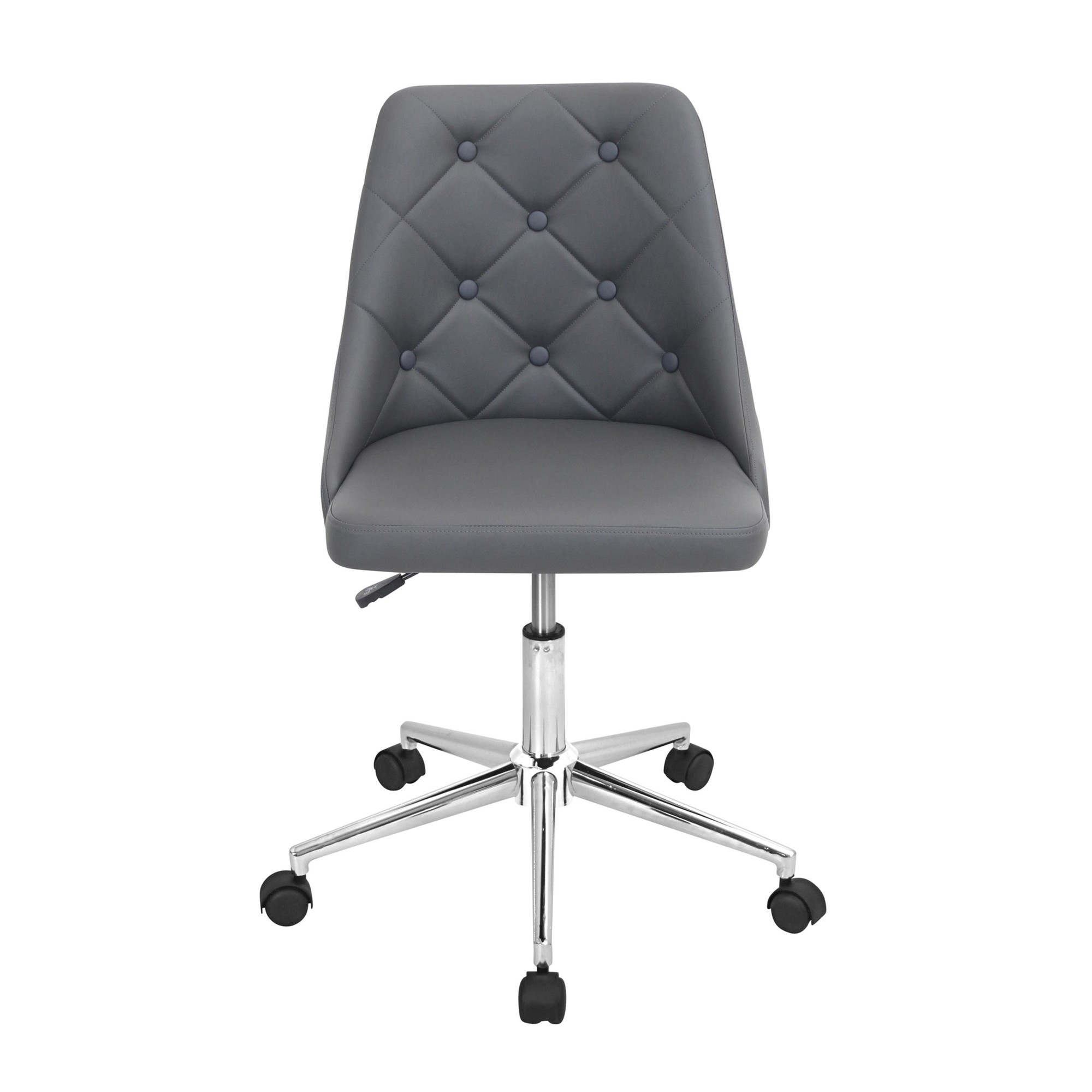 Marche Grey Faux Leather Contemporary Swivel Office Chair 7 Marche Grey Faux Leather Contemporary Swivel Office Chair - Image 7