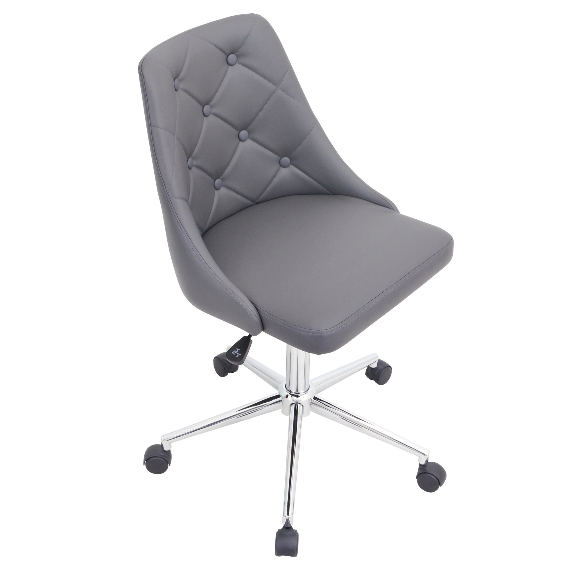 Marche Grey Faux Leather Contemporary Swivel Office Chair 8 Marche Grey Faux Leather Contemporary Swivel Office Chair - Image 8