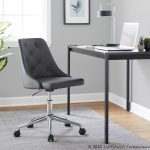 Marche Grey Faux Leather Contemporary Swivel Task Chair 10 Marche Grey Faux Leather Contemporary Swivel Task Chair