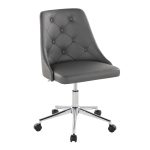 Marche Grey Faux Leather Contemporary Swivel Task Chair 11 Marche Grey Faux Leather Contemporary Swivel Task Chair