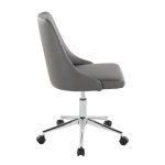 Marche Grey Faux Leather Contemporary Swivel Task Chair 12 Marche Grey Faux Leather Contemporary Swivel Task Chair