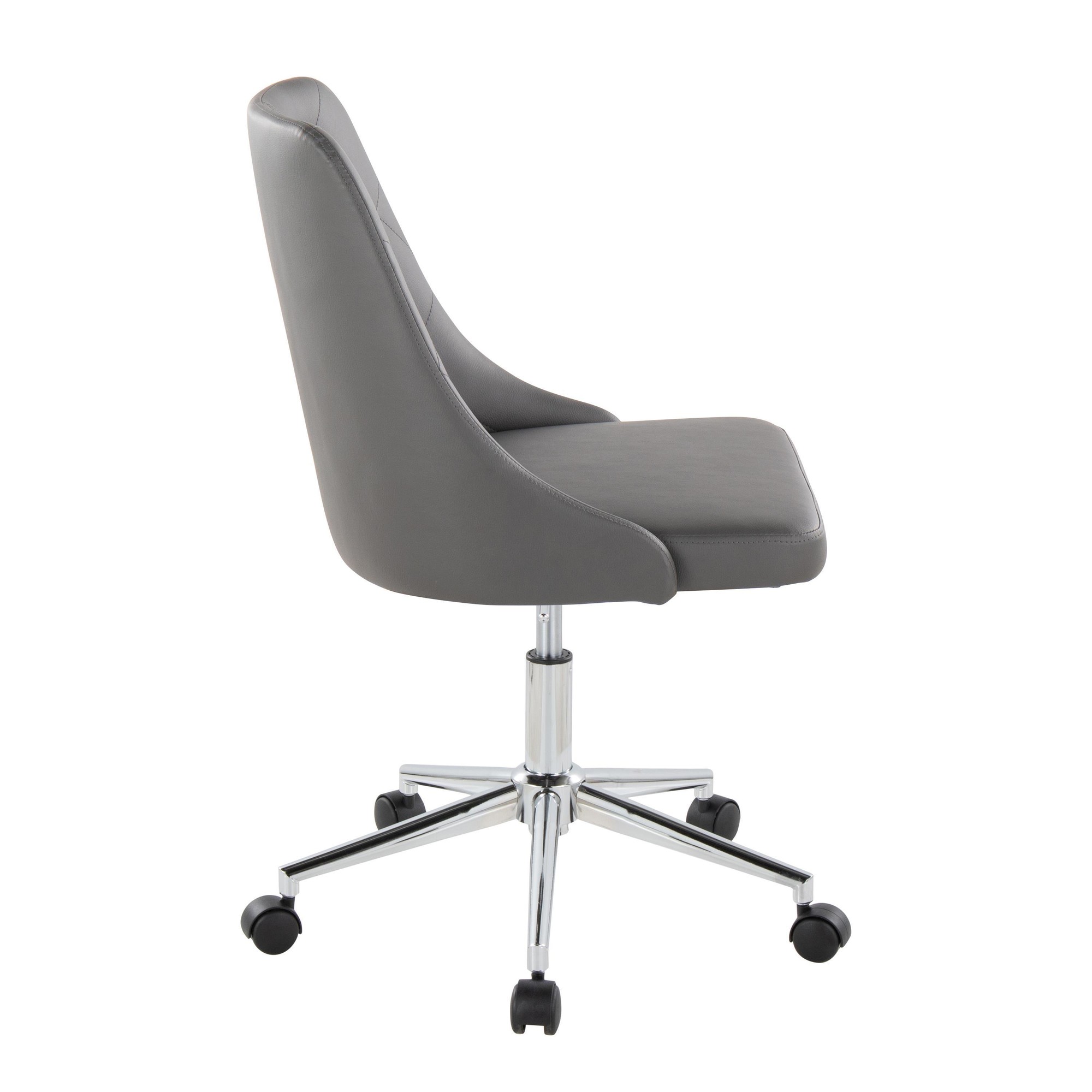 Marche Grey Faux Leather Contemporary Swivel Task Chair 4 Marche Grey Faux Leather Contemporary Swivel Task Chair - Image 4