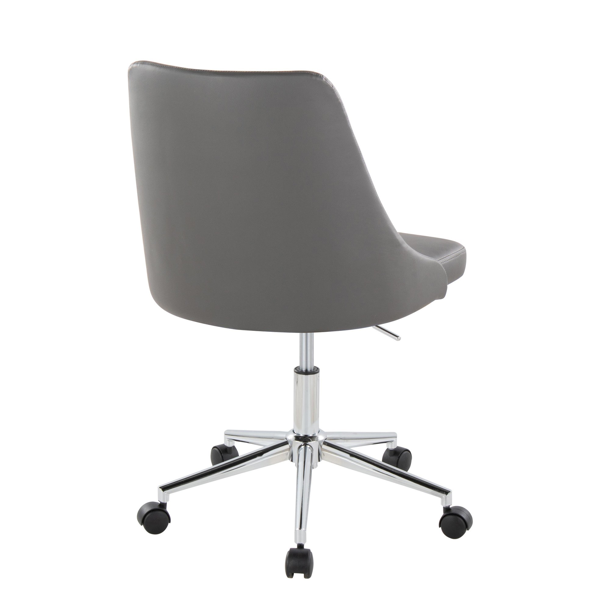 Marche Grey Faux Leather Contemporary Swivel Task Chair 5 Marche Grey Faux Leather Contemporary Swivel Task Chair - Image 5