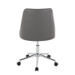 Marche Grey Faux Leather Contemporary Swivel Task Chair 14 Marche Grey Faux Leather Contemporary Swivel Task Chair