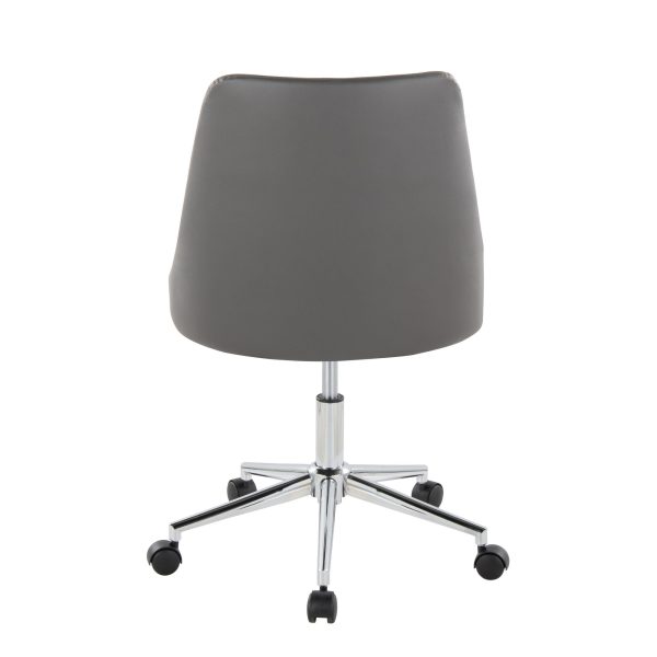 Marche Grey Faux Leather Contemporary Swivel Task Chair 5
