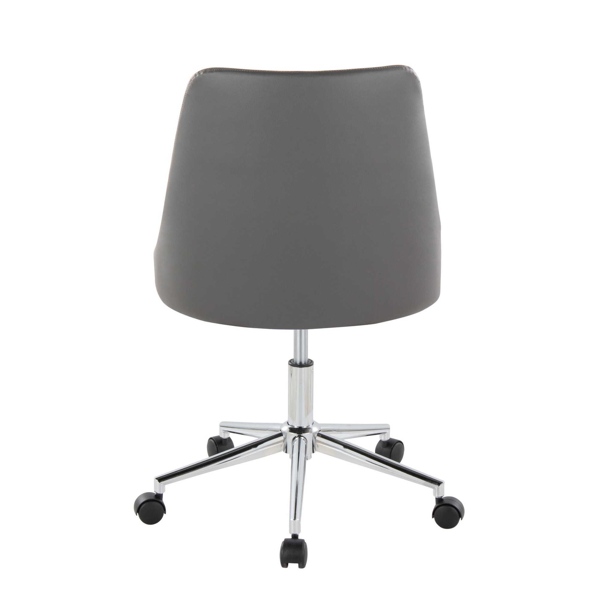 Marche Grey Faux Leather Contemporary Swivel Task Chair 6 Marche Grey Faux Leather Contemporary Swivel Task Chair - Image 6