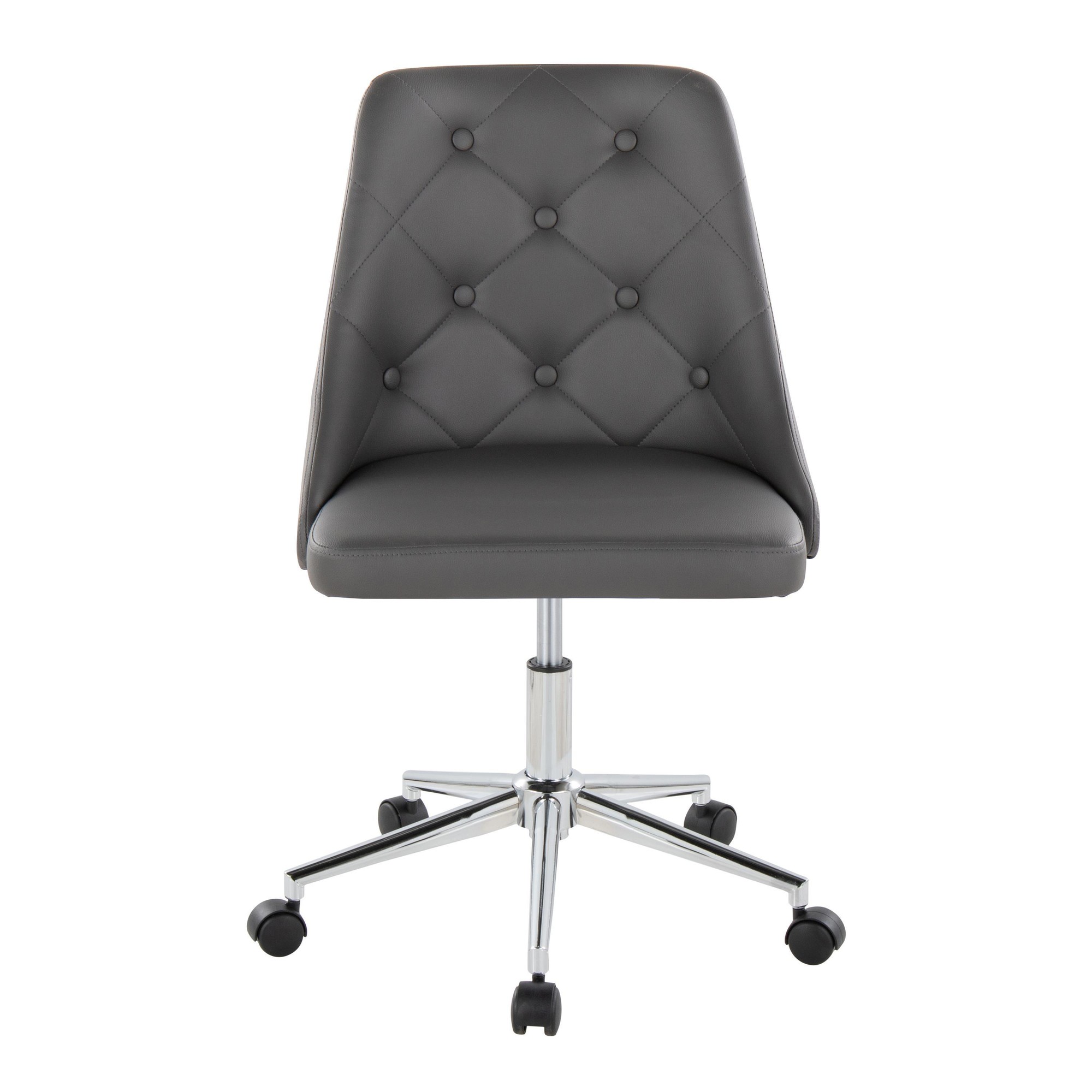Marche Grey Faux Leather Contemporary Swivel Task Chair 7 Marche Grey Faux Leather Contemporary Swivel Task Chair - Image 7