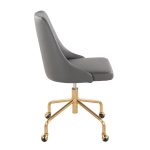 Marche Grey Faux Leather Gold Metal Contemporary Office Chair 17 Marche Grey Faux Leather Gold Metal Contemporary Office Chair