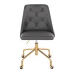 Marche Grey Faux Leather Gold Metal Contemporary Office Chair 20 Marche Grey Faux Leather Gold Metal Contemporary Office Chair