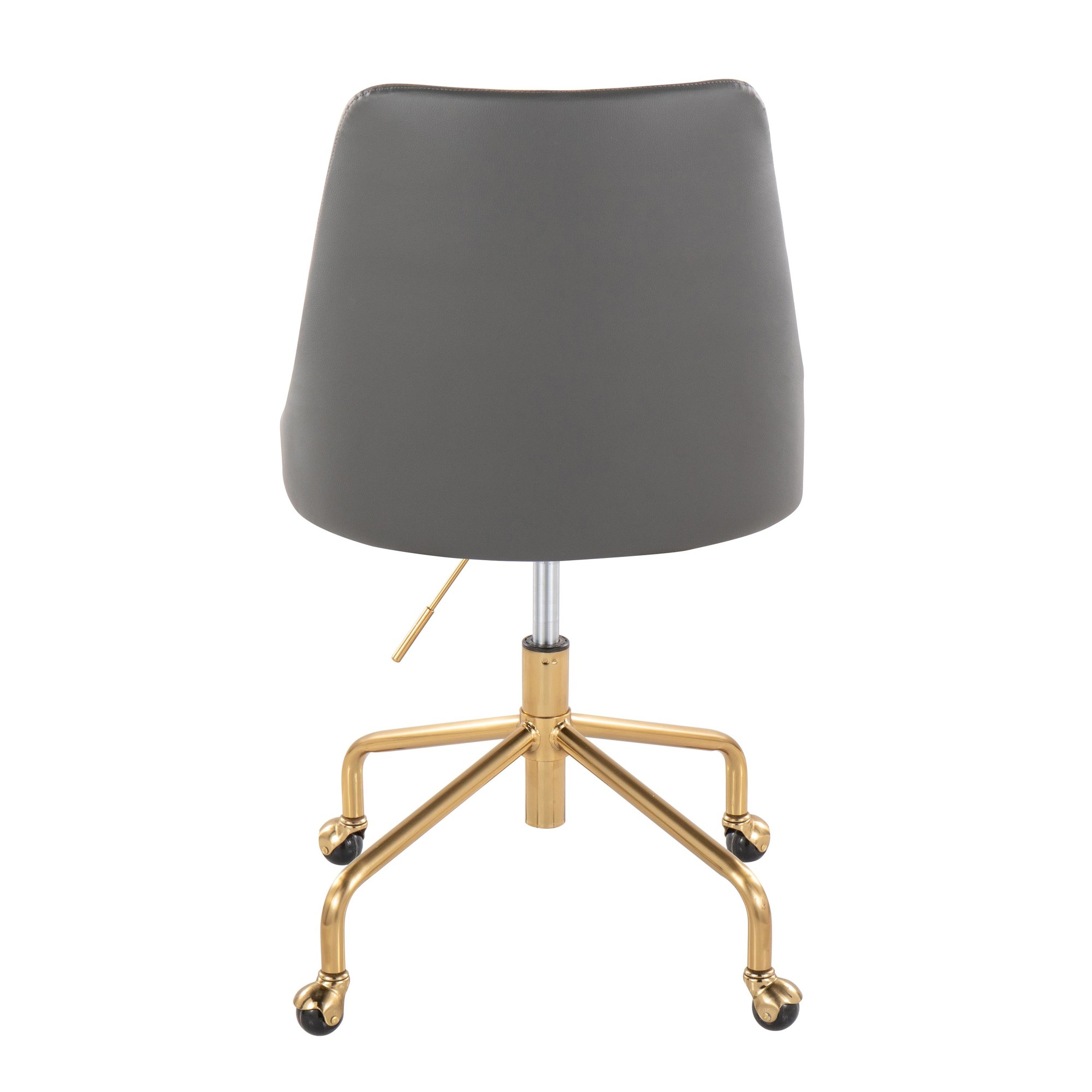 Marche Grey Faux Leather Gold Metal Contemporary Office Chair 10 Marche Grey Faux Leather Gold Metal Contemporary Office Chair - Image 10