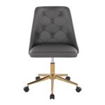 Marche Grey Faux Leather Gold Metal Contemporary Swivel Task Chair 15 Marche Grey Faux Leather Gold Metal Contemporary Swivel Task Chair