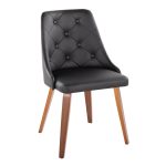 Marche Walnut Wood Black Faux Leather Contemporary Dining Chairs (Set of 2) 11 Marche Walnut Wood Black Faux Leather Contemporary Dining Chairs (Set of 2)