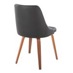 Marche Walnut Wood Black Faux Leather Contemporary Dining Chairs (Set of 2) 13 Marche Walnut Wood Black Faux Leather Contemporary Dining Chairs (Set of 2)