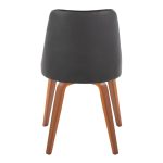 Marche Walnut Wood Black Faux Leather Contemporary Dining Chairs (Set of 2) 14 Marche Walnut Wood Black Faux Leather Contemporary Dining Chairs (Set of 2)