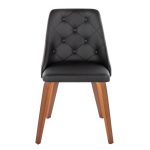 Marche Walnut Wood Black Faux Leather Contemporary Dining Chairs (Set of 2) 15 Marche Walnut Wood Black Faux Leather Contemporary Dining Chairs (Set of 2)