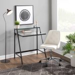 Marche White Faux Leather Contemporary Adjustable Swivel Office Chair 10 Marche White Faux Leather Contemporary Adjustable Swivel Office Chair