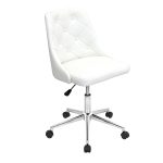 Marche White Faux Leather Contemporary Adjustable Swivel Office Chair 13 Marche White Faux Leather Contemporary Adjustable Swivel Office Chair