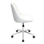 Marche White Faux Leather Contemporary Adjustable Swivel Office Chair 14 Marche White Faux Leather Contemporary Adjustable Swivel Office Chair
