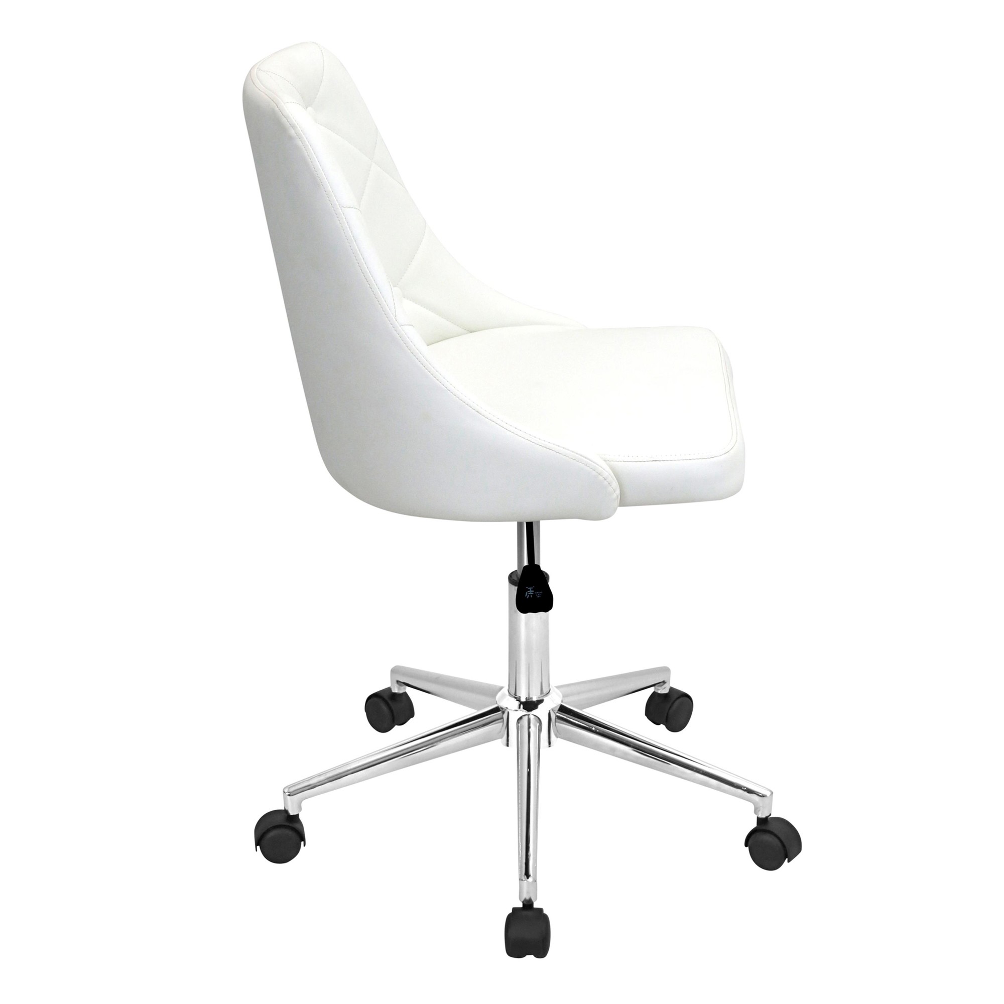 Marche White Faux Leather Contemporary Adjustable Swivel Office Chair 5 Marche White Faux Leather Contemporary Adjustable Swivel Office Chair - Image 5