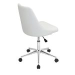 Marche White Faux Leather Contemporary Adjustable Swivel Office Chair 15 Marche White Faux Leather Contemporary Adjustable Swivel Office Chair