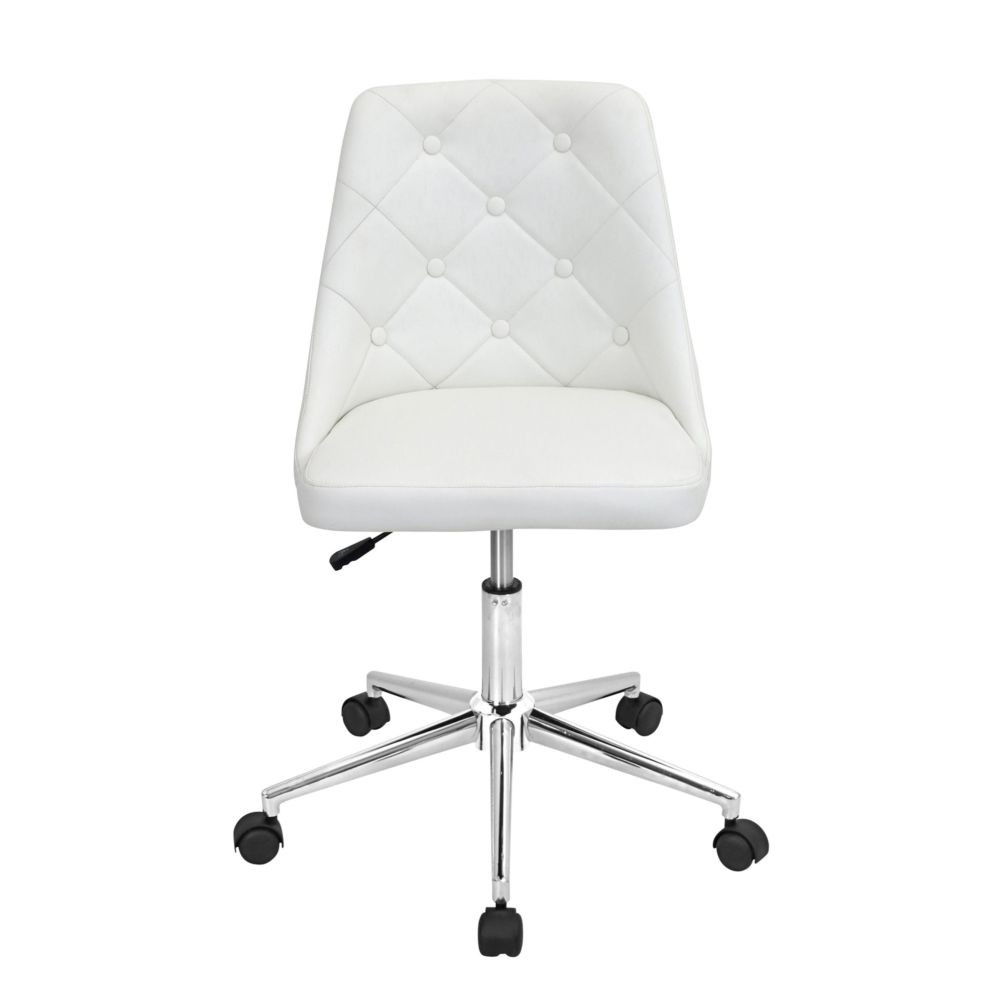 Marche White Faux Leather Contemporary Adjustable Swivel Office Chair 7 Marche White Faux Leather Contemporary Adjustable Swivel Office Chair - Image 7