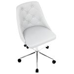 Marche White Faux Leather Contemporary Adjustable Swivel Office Chair 17 Marche White Faux Leather Contemporary Adjustable Swivel Office Chair