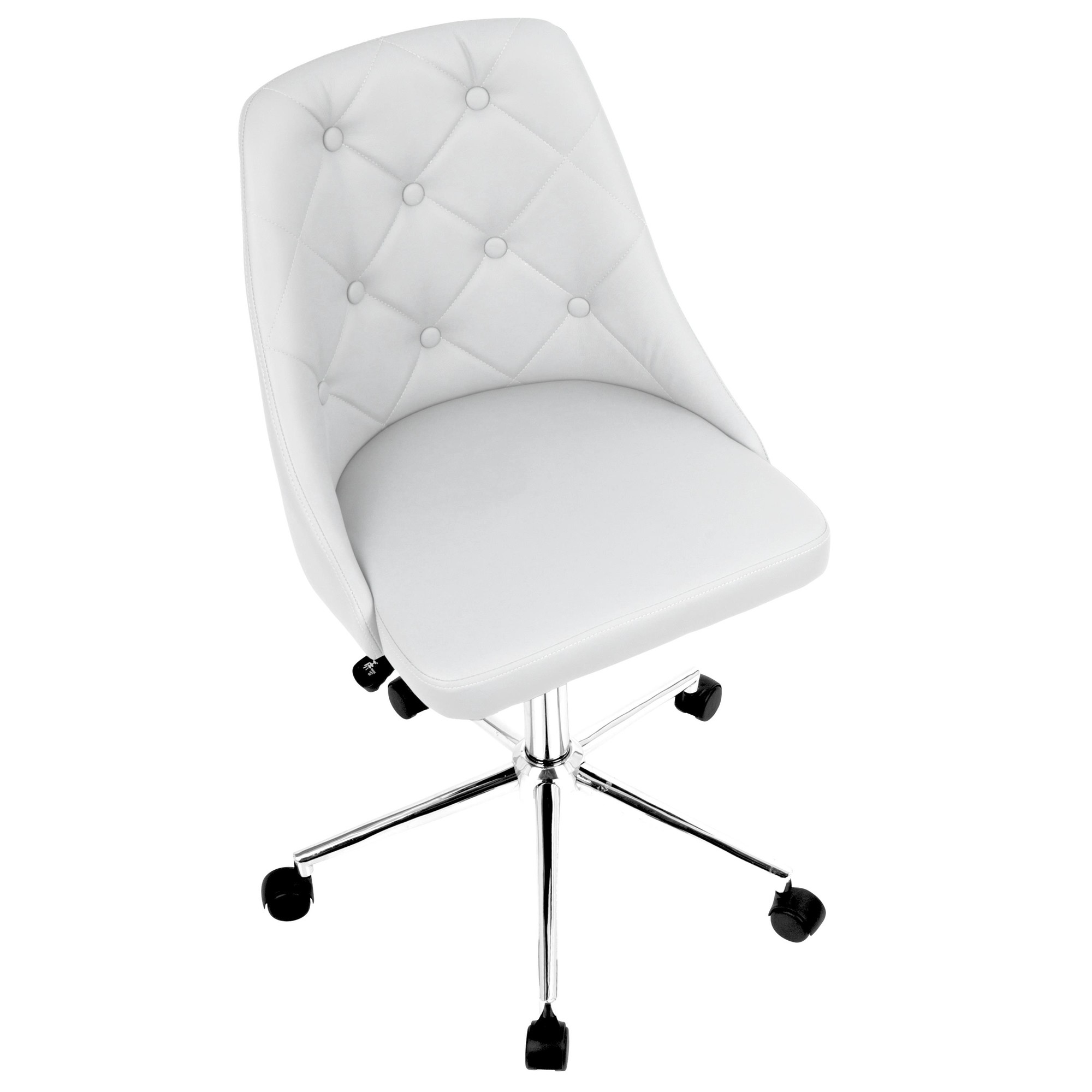 Marche White Faux Leather Contemporary Adjustable Swivel Office Chair 8 Marche White Faux Leather Contemporary Adjustable Swivel Office Chair - Image 8