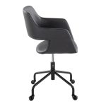 Margarite Black Faux Leather Contemporary Adjustable Office Chair 8 Margarite Black Faux Leather Contemporary Adjustable Office Chair
