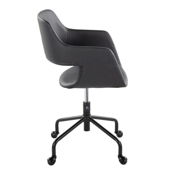Margarite Black Faux Leather Contemporary Adjustable Office Chair 1