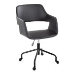 Margarite Black Faux Leather Contemporary Adjustable Office Chair 7 Margarite Black Faux Leather Contemporary Adjustable Office Chair