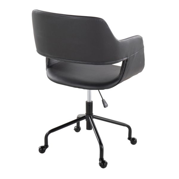 Margarite Black Faux Leather Contemporary Adjustable Office Chair 2