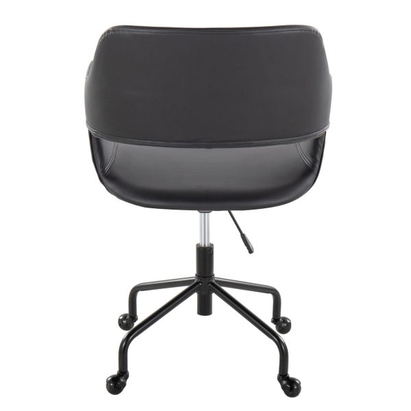 Margarite Black Faux Leather Contemporary Adjustable Office Chair 3