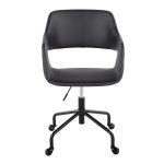 Margarite Black Faux Leather Contemporary Adjustable Office Chair 11 Margarite Black Faux Leather Contemporary Adjustable Office Chair