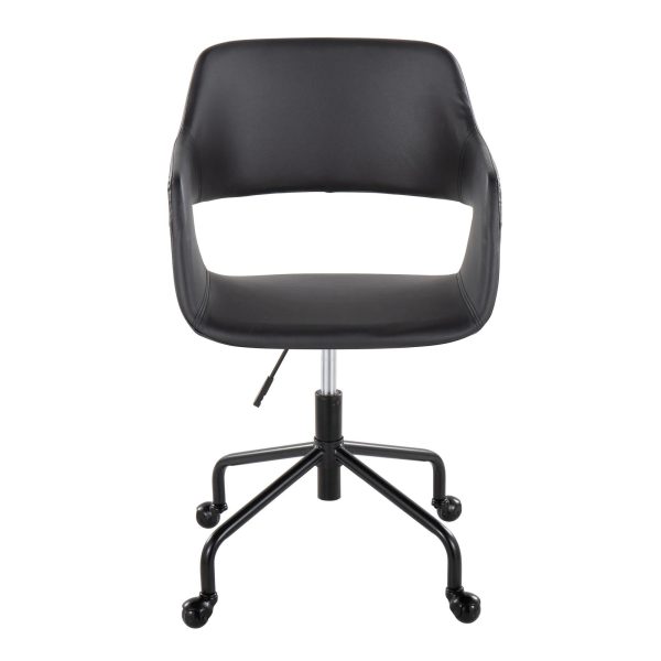 Margarite Black Faux Leather Contemporary Adjustable Office Chair 4