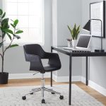 Margarite Black Faux Leather Contemporary Chrome Task Chair 10 Margarite Black Faux Leather Contemporary Chrome Task Chair