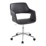 Margarite Black Faux Leather Contemporary Chrome Task Chair 11 Margarite Black Faux Leather Contemporary Chrome Task Chair