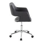 Margarite Black Faux Leather Contemporary Chrome Task Chair 12 Margarite Black Faux Leather Contemporary Chrome Task Chair