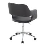Margarite Black Faux Leather Contemporary Chrome Task Chair 13 Margarite Black Faux Leather Contemporary Chrome Task Chair