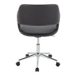 Margarite Black Faux Leather Contemporary Chrome Task Chair 14 Margarite Black Faux Leather Contemporary Chrome Task Chair